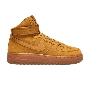 Nike Air Force One LV8 3 GS Youth 5.5Y High-Top Sneakers Tan Wheat